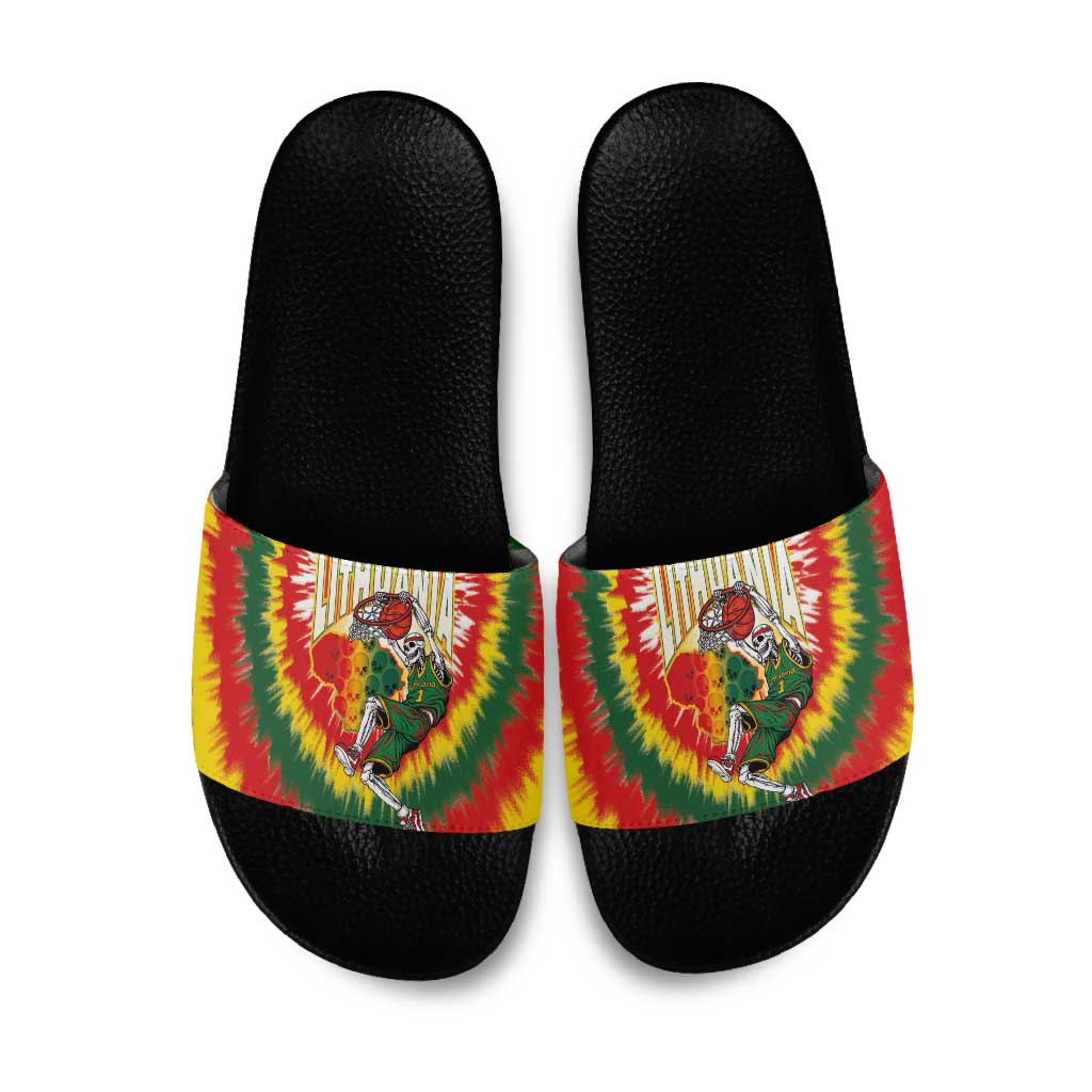 Lithuania-Skeleton Power Dunk Slide Sandals Tie Dye Style