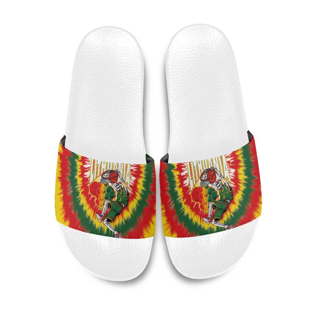 Lithuania-Skeleton Power Dunk Slide Sandals Tie Dye Style