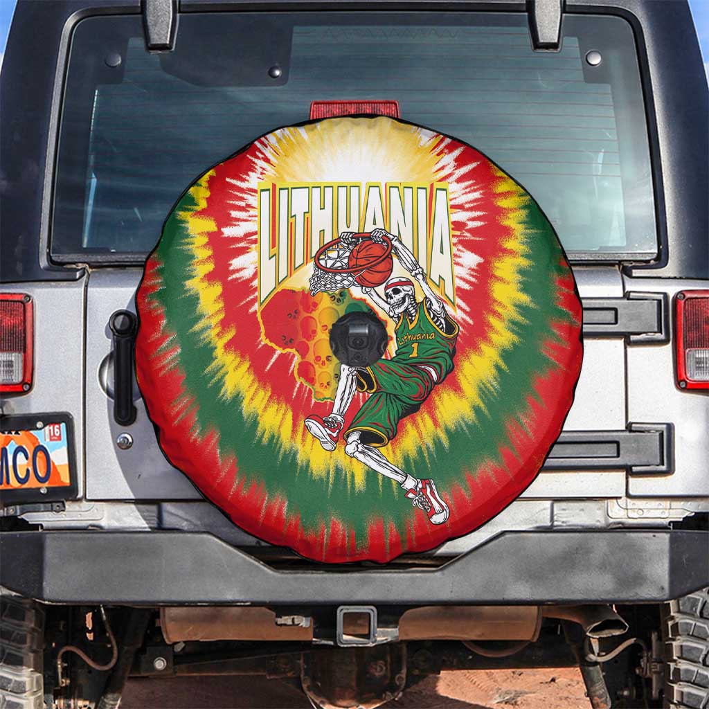 Lithuania-Skeleton Power Dunk Spare Tire Cover Tie Dye Style