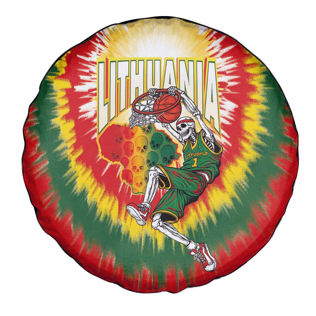 Lithuania-Skeleton Power Dunk Spare Tire Cover Tie Dye Style
