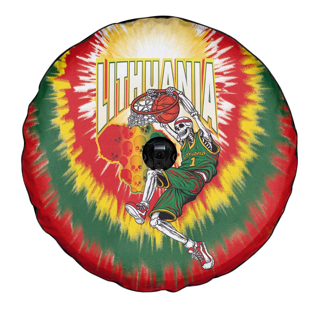 Lithuania-Skeleton Power Dunk Spare Tire Cover Tie Dye Style