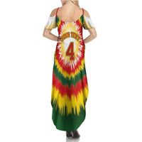 Custom Lithuania-Skeleton Power Dunk Summer Maxi Dress Tie Dye Style