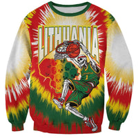 Custom Lithuania-Skeleton Power Dunk Sweatshirt Tie Dye Style