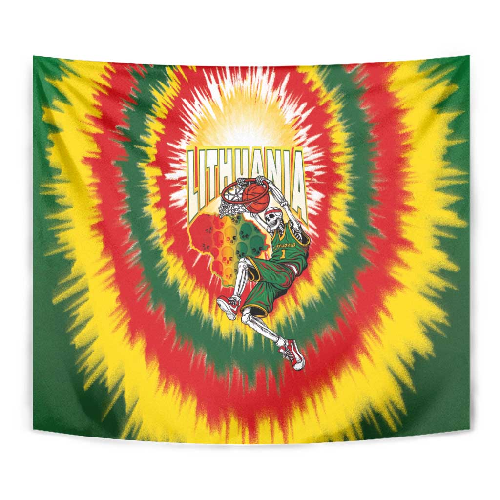 Lithuania-Skeleton Power Dunk Tapestry Tie Dye Style
