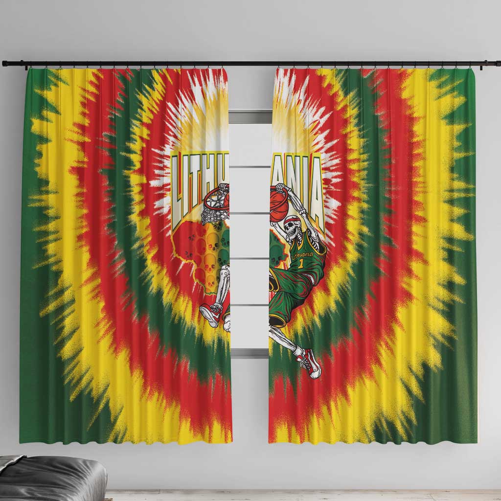 Lithuania-Skeleton Power Dunk Window Curtain Tie Dye Style