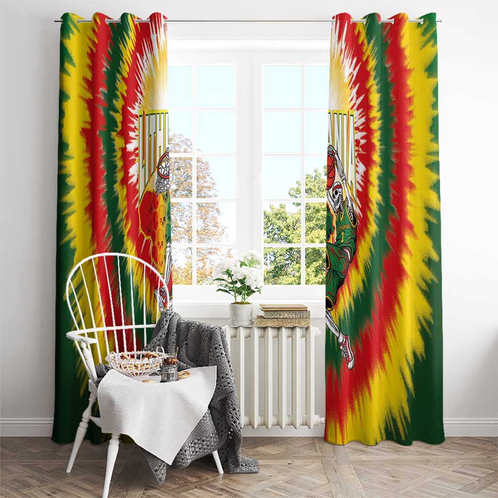 Lithuania-Skeleton Power Dunk Window Curtain Tie Dye Style