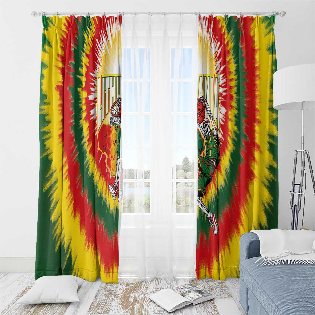 Lithuania-Skeleton Power Dunk Window Curtain Tie Dye Style