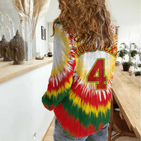 Custom Lithuania-Skeleton Power Dunk Women Casual Shirt Tie Dye Style