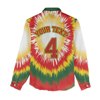 Custom Lithuania-Skeleton Power Dunk Women Casual Shirt Tie Dye Style