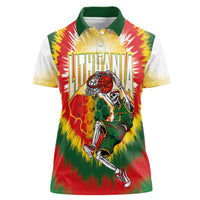 Custom Lithuania-Skeleton Power Dunk Women Polo Shirt Tie Dye Style