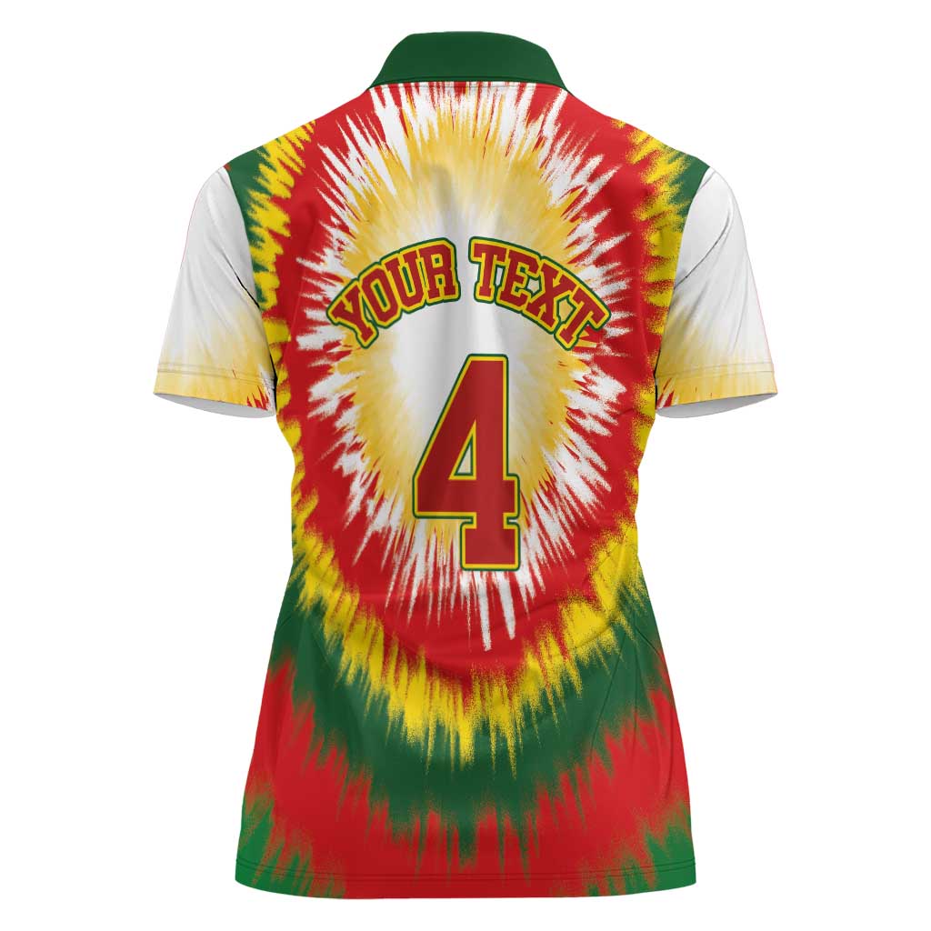 Custom Lithuania-Skeleton Power Dunk Women Polo Shirt Tie Dye Style
