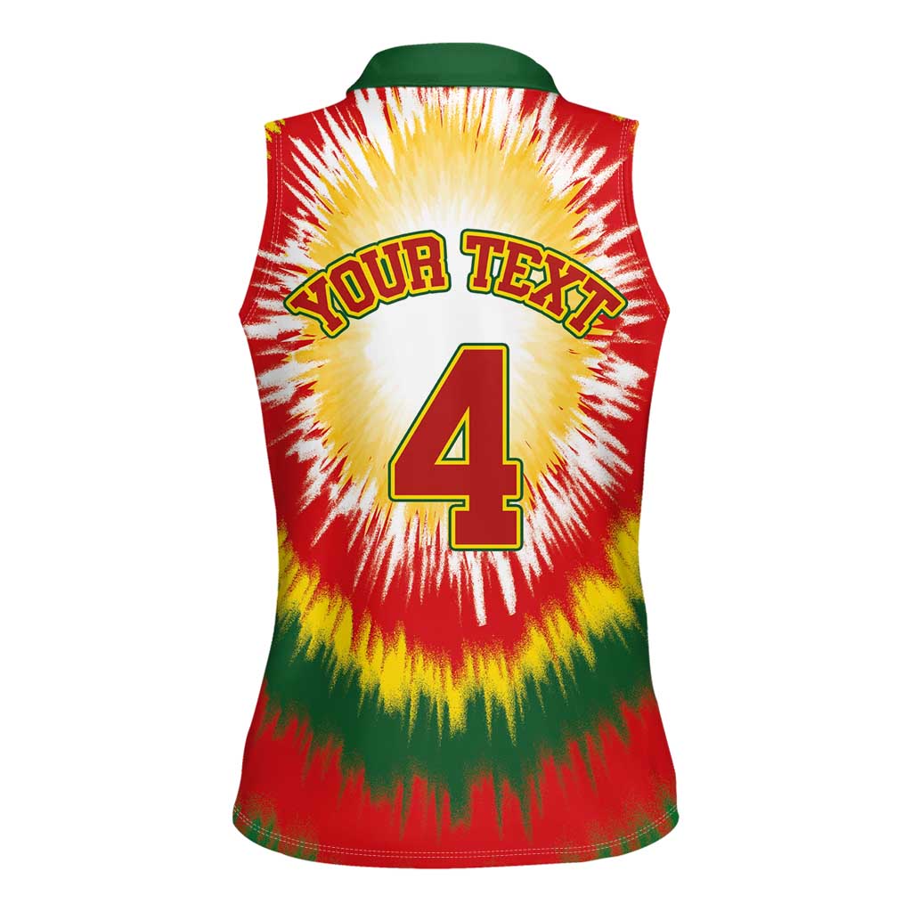 Custom Lithuania-Skeleton Power Dunk Women Sleeveless Polo Shirt Tie Dye Style