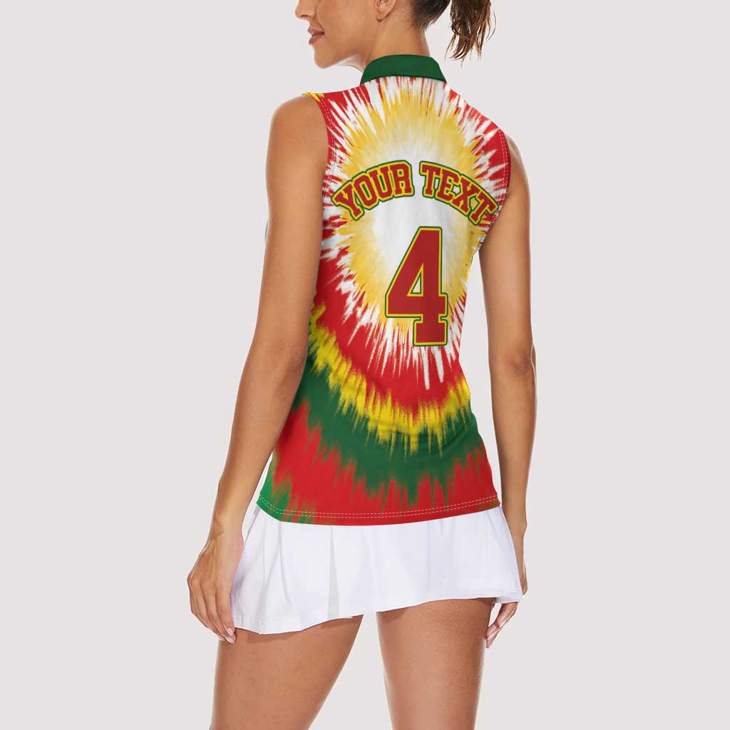 Custom Lithuania-Skeleton Power Dunk Women Sleeveless Polo Shirt Tie Dye Style