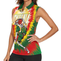 Custom Lithuania-Skeleton Power Dunk Women Sleeveless Polo Shirt Tie Dye Style