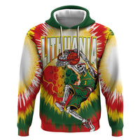 Custom Lithuania-Skeleton Power Dunk Zip Hoodie Tie Dye Style