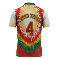 Custom Lithuania-Skeleton Power Dunk Zipper Polo Shirt Tie Dye Style