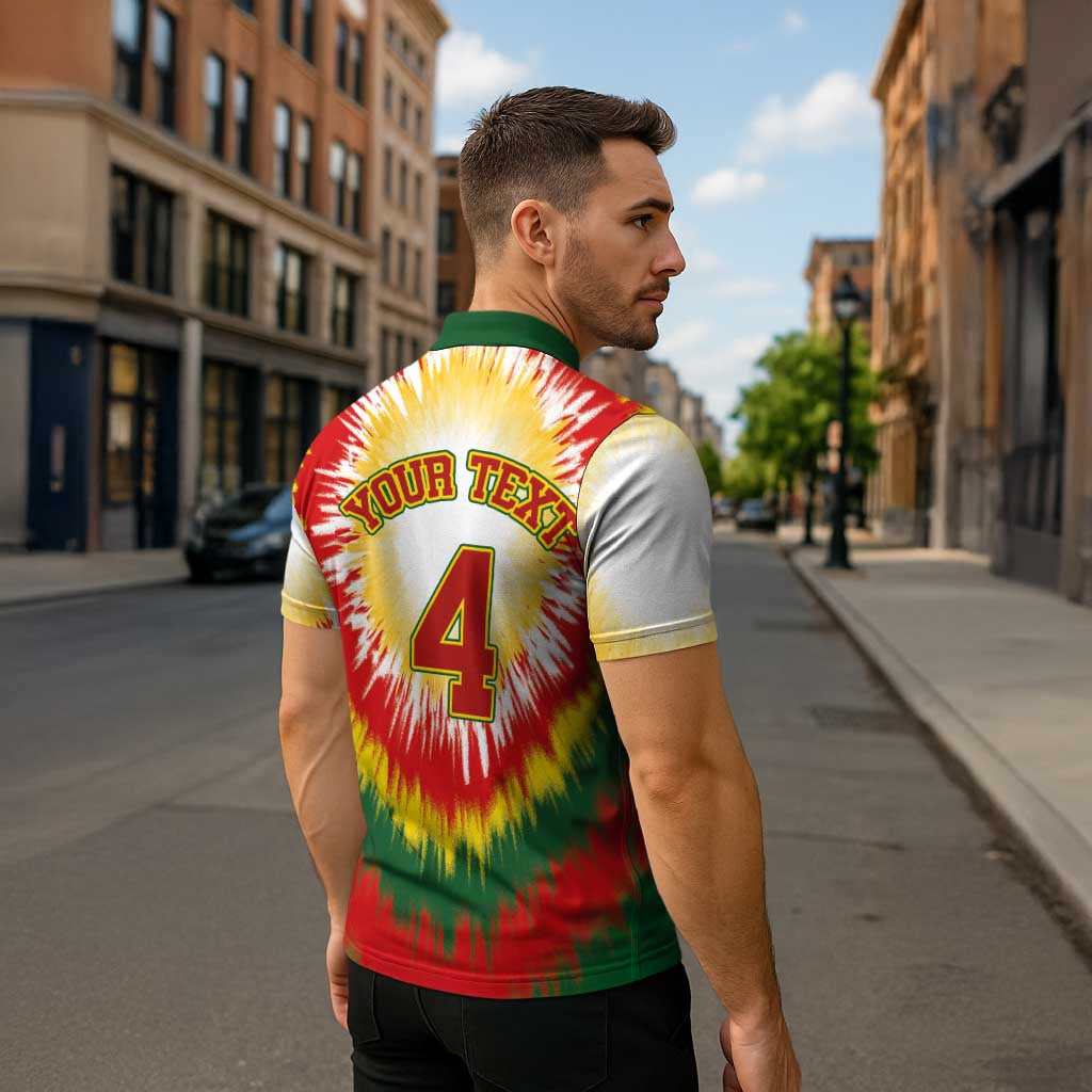 Custom Lithuania-Skeleton Power Dunk Zipper Polo Shirt Tie Dye Style
