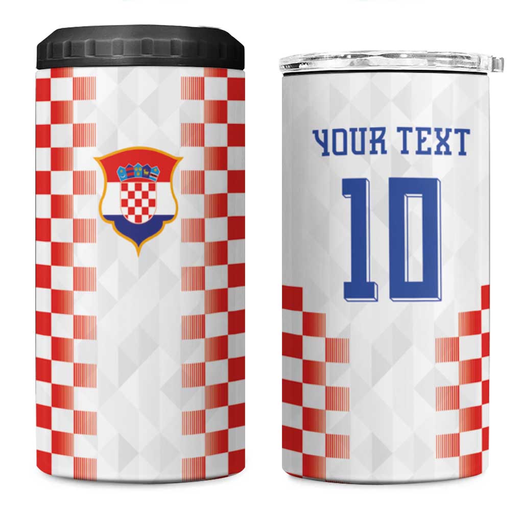 Custom Croatia Football 4 in 1 Can Cooler Tumbler Vatreni Glory 2026