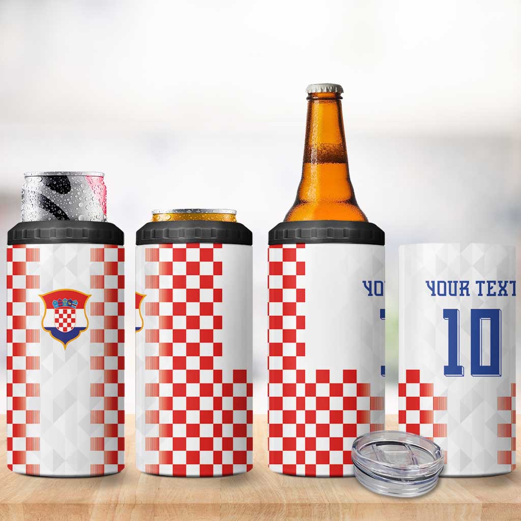 Custom Croatia Football 4 in 1 Can Cooler Tumbler Vatreni Glory 2026