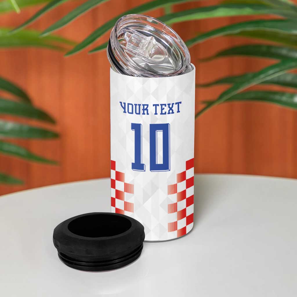 Custom Croatia Football 4 in 1 Can Cooler Tumbler Vatreni Glory 2026
