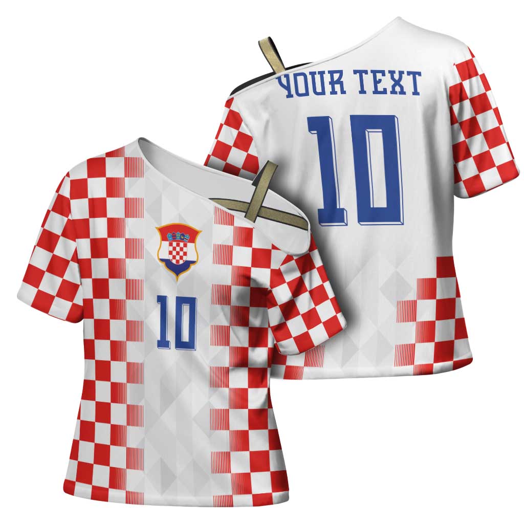 Custom Croatia Football Cross Shoulder Shirt Vatreni Glory 2026