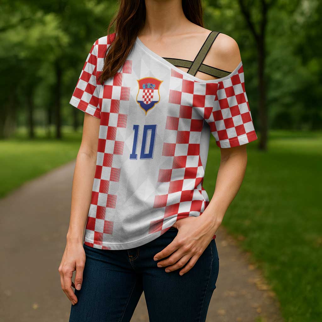 Custom Croatia Football Cross Shoulder Shirt Vatreni Glory 2026