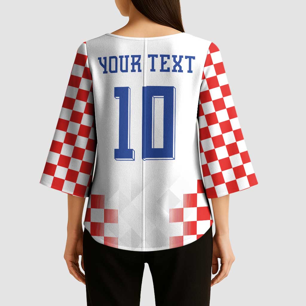 Custom Croatia Football Kimono Sleeve Blouse Vatreni Glory 2026
