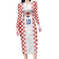 Custom Croatia Football Long Sleeve Bodycon Dress Vatreni Glory 2026