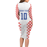 Custom Croatia Football Long Sleeve Bodycon Dress Vatreni Glory 2026