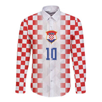 Custom Croatia Football Long Sleeve Button Shirt Vatreni Glory 2026