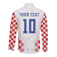 Custom Croatia Football Long Sleeve Button Shirt Vatreni Glory 2026