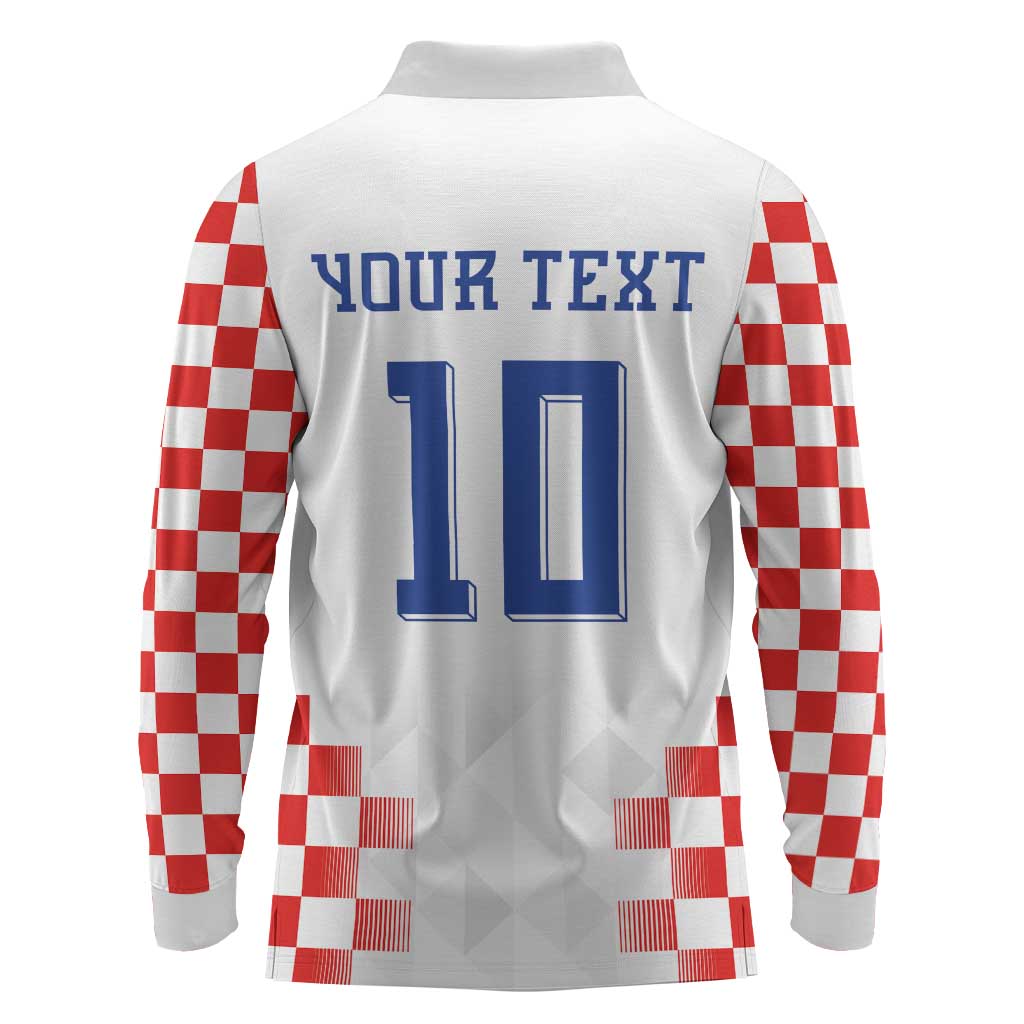 Custom Croatia Football Long Sleeve Polo Shirt Vatreni Glory 2026