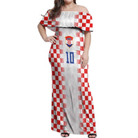 Custom Croatia Football Off Shoulder Maxi Dress Vatreni Glory 2026