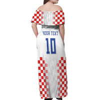 Custom Croatia Football Off Shoulder Maxi Dress Vatreni Glory 2026