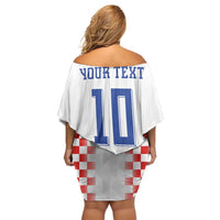Custom Croatia Football Off Shoulder Short Dress Vatreni Glory 2026
