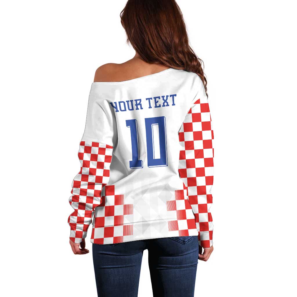 Custom Croatia Football Off Shoulder Sweater Vatreni Glory 2026