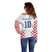 Custom Croatia Football Off Shoulder Sweater Vatreni Glory 2026