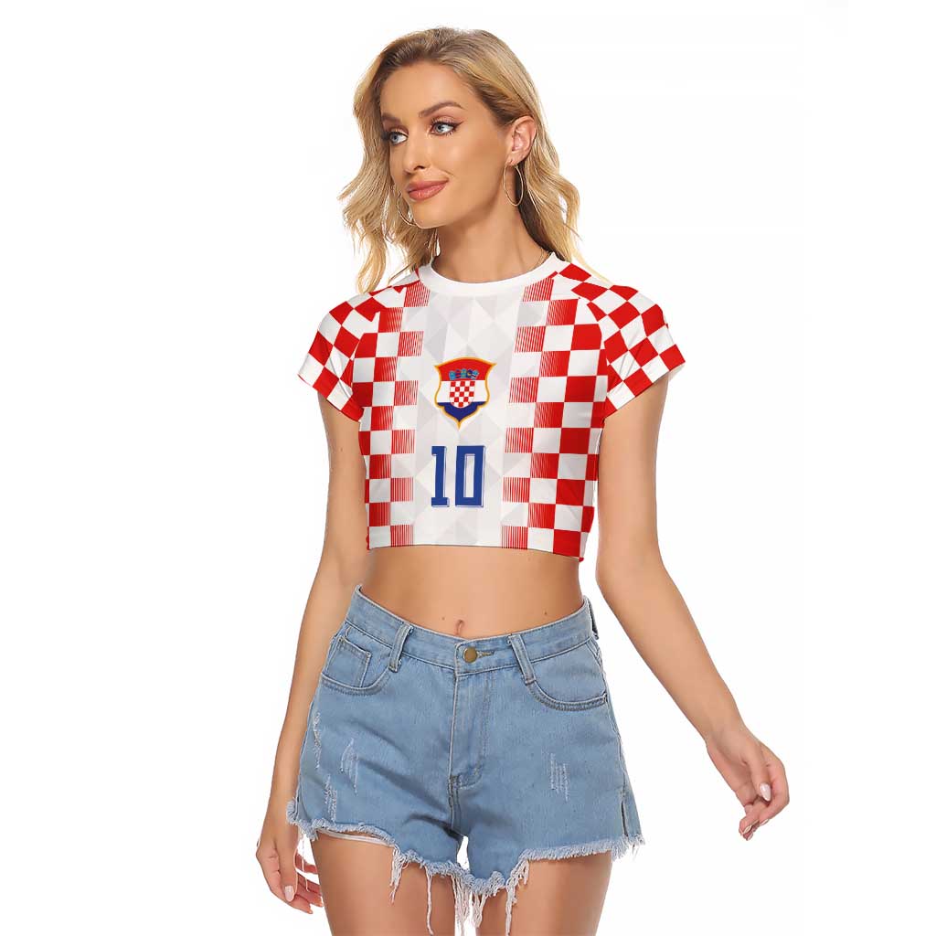Custom Croatia Football Raglan Cropped T Shirt Vatreni Glory 2026
