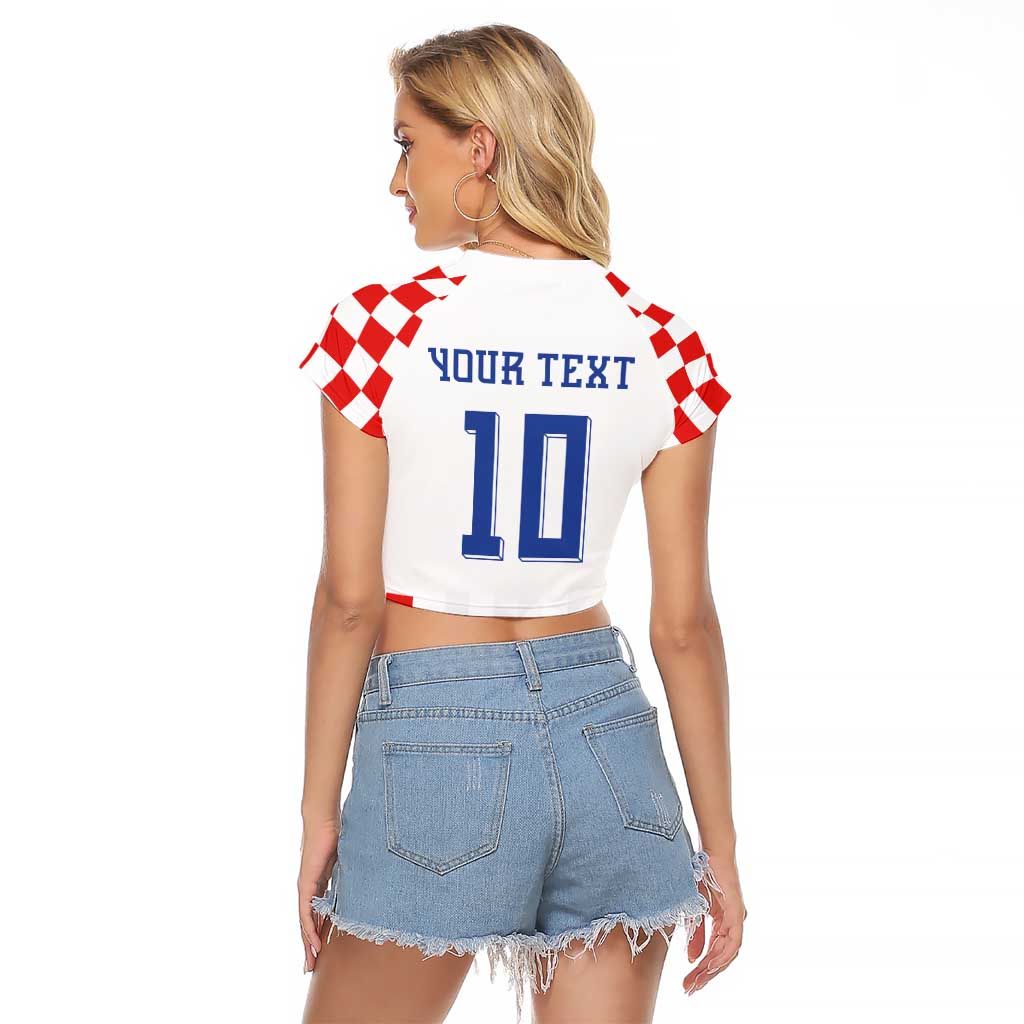 Custom Croatia Football Raglan Cropped T Shirt Vatreni Glory 2026