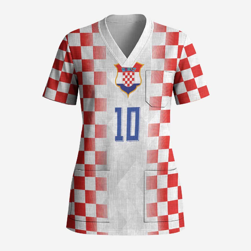 Custom Croatia Football Scrub Top Vatreni Glory 2026