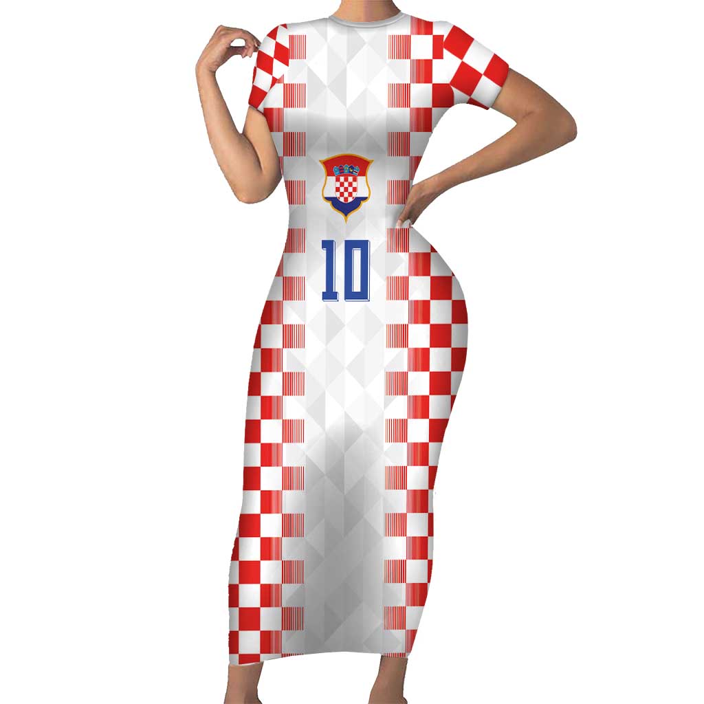 Custom Croatia Football Short Sleeve Bodycon Dress Vatreni Glory 2026