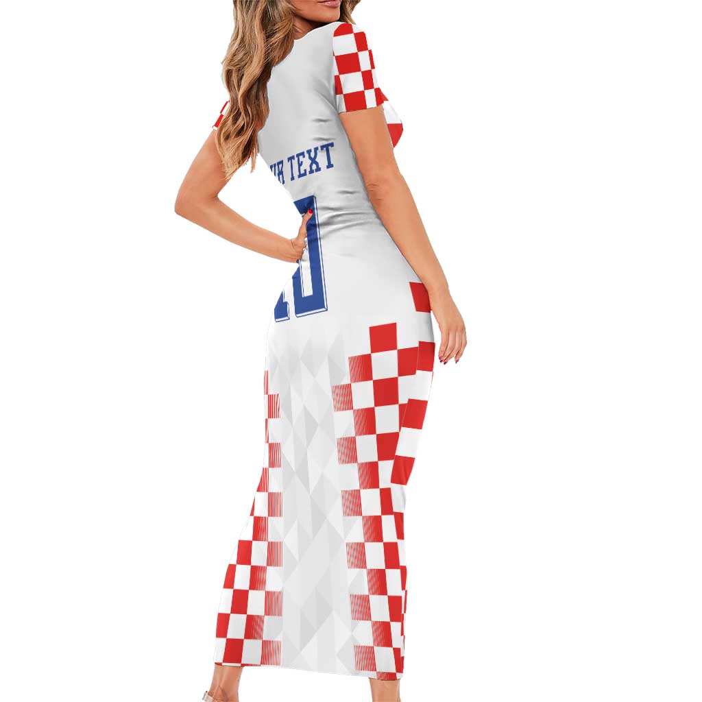 Custom Croatia Football Short Sleeve Bodycon Dress Vatreni Glory 2026
