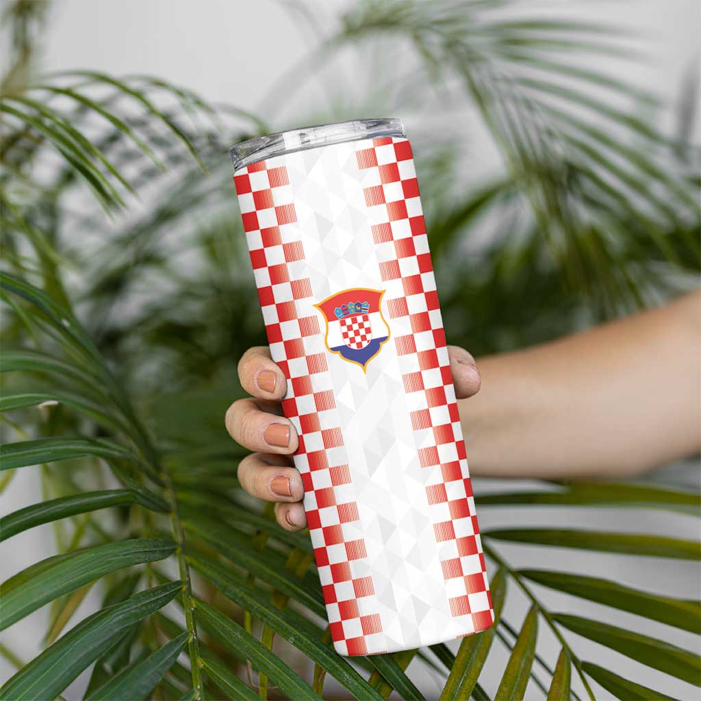 Custom Croatia Football Skinny Tumbler Vatreni Glory 2026