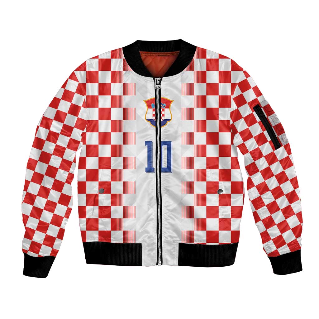Custom Croatia Football Sleeve Zip Bomber Jacket Vatreni Glory 2026