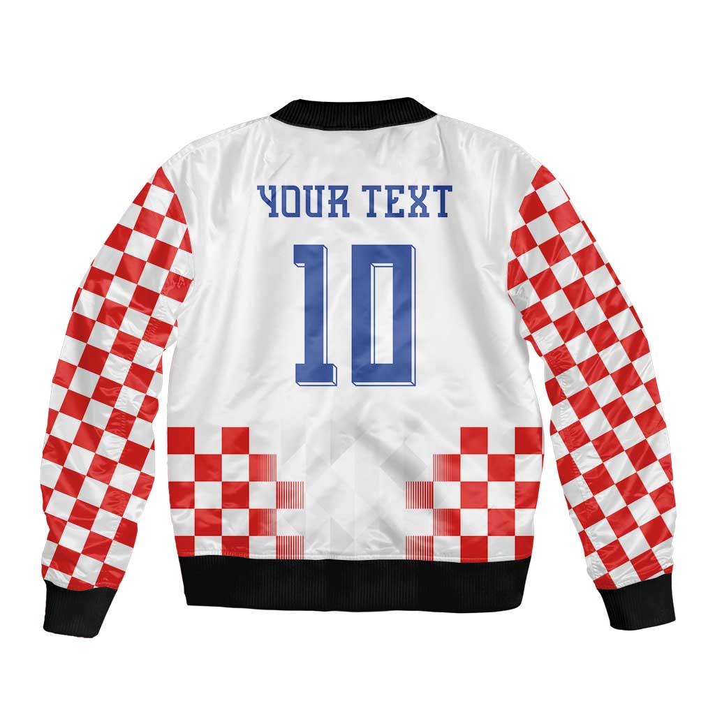 Custom Croatia Football Sleeve Zip Bomber Jacket Vatreni Glory 2026
