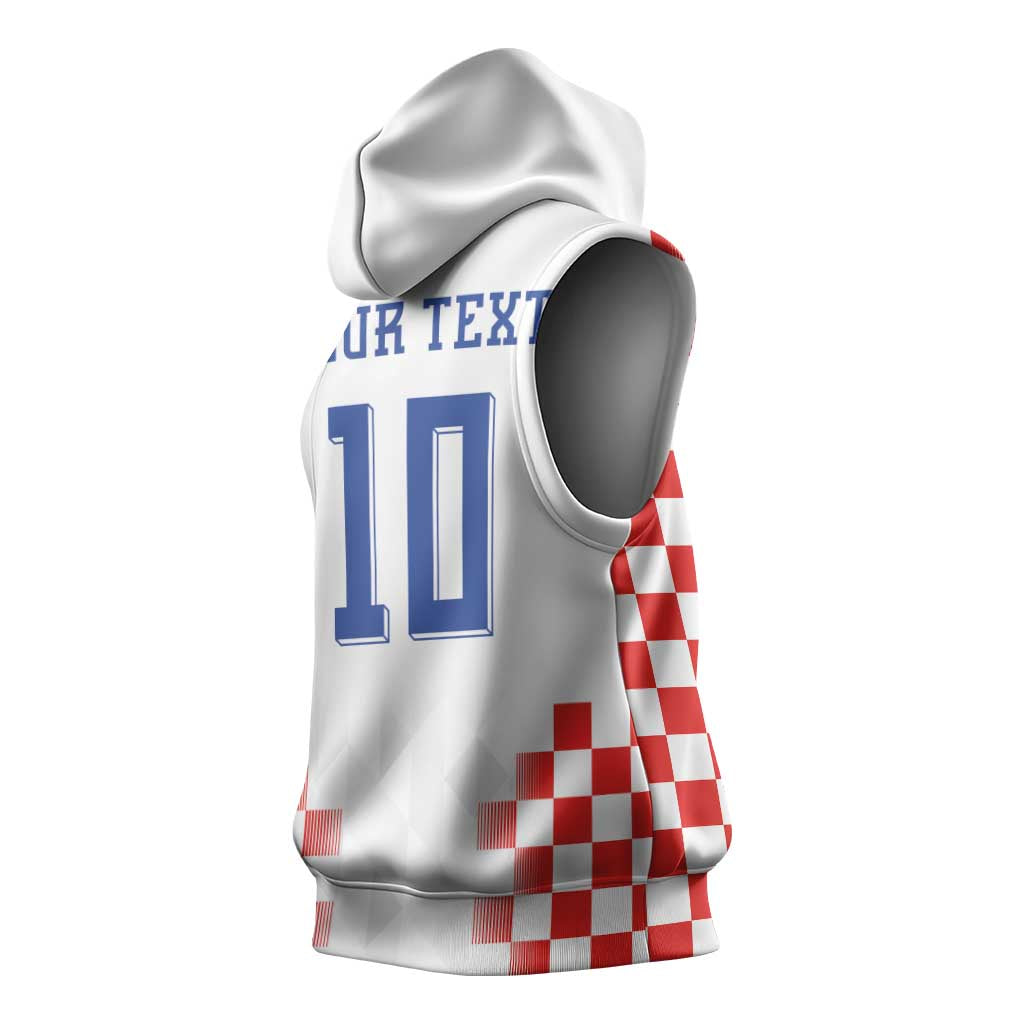 Custom Croatia Football Sleeveless Hoodie Vatreni Glory 2026
