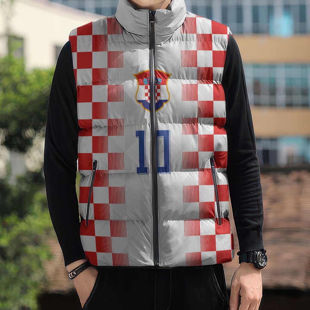 Custom Croatia Football Sleeveless Puffer Jacket Vatreni Glory 2026