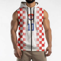 Custom Croatia Football Sleeveless Zip Hoodie Vatreni Glory 2026