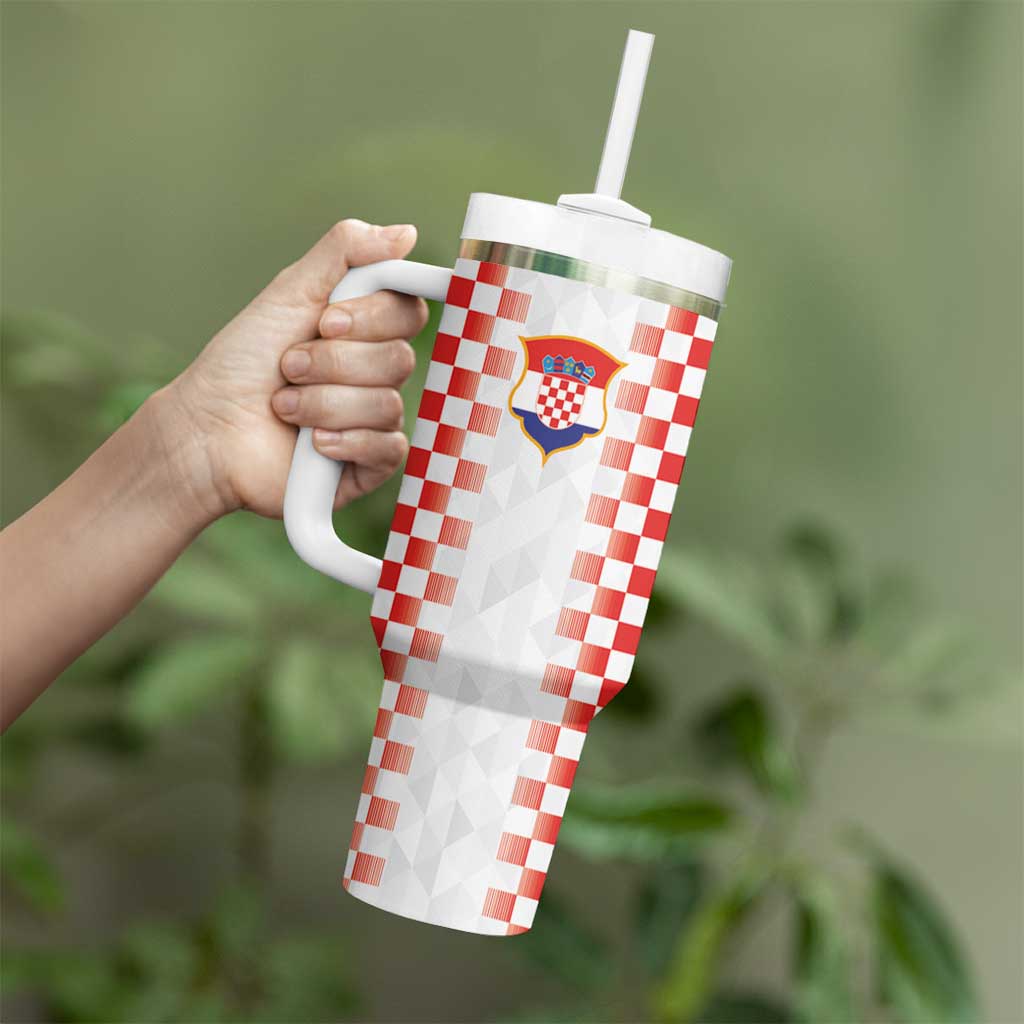 Custom Croatia Football Tumbler With Handle Vatreni Glory 2026