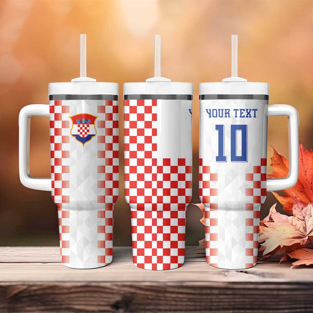 Custom Croatia Football Tumbler With Handle Vatreni Glory 2026